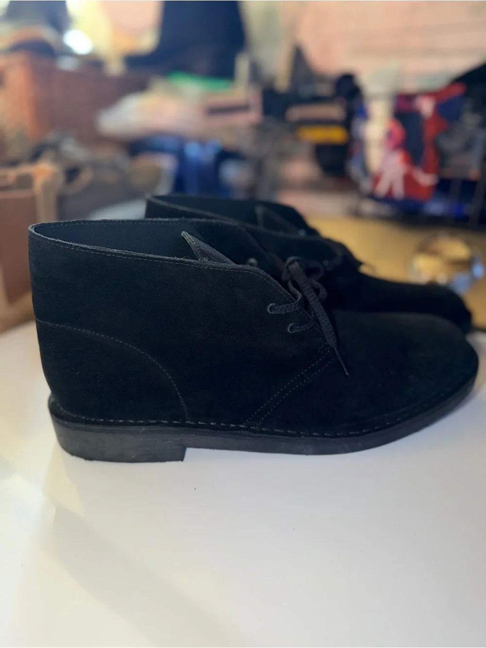 NWOT Clarks Collection Men’s Size 12 Black Suede Chukka Desert Boots Lace Up